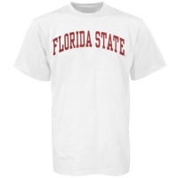 NCAA Florida State Seminoles (FSU) White Vertical Arch T-shirt