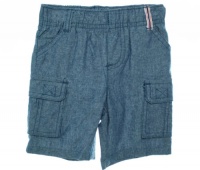 First Impressions Solid Cargo Shorts Chambray 24 Months