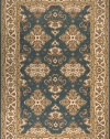 Traditional New Zealand Wool Area Rug with Teal Blue Accents - Persian Garden PG-01 (2.0 ft. x 3.0 ft. Rectangle)