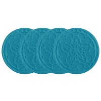 Le Creuset Silicone Set of 4 French Coasters, Caribbean