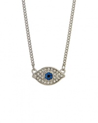 Crystal Lucky Eye Necklace Known to Ward Off Evil, Jewelry Trendy Style Silver Tone Rhodium Plated, Perfect for Every Occasion, Gift and Holidays, Arrives in Gift Box--Free Shipping