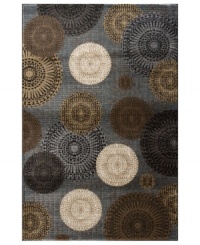 A collection of medallions are intricately woven in a soothing palette of earthy tones upon this Jamestown area rug from Kenneth Mink. Made in Turkey of durable heat-set polypropylene, this rug boasts unique texture with accents of carved detailing for pure style that endures. (Clearance)