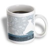 Dress on form in Room, Aqua Green Roses on Wallpaper - 11oz Mug