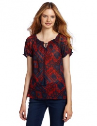 Lucky Brand Women's Smocked Peasant Top