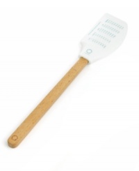 Bake smarter with this multitasking tool that handles ingredients and measurements with an equal amount of ease. You don't have to go far to find precise measurement conversions ¿ the charts are printed right on the soft, silicone spatula head. Limited lifetime warranty.