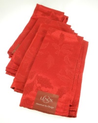 Lenox Holly Damask Napkins, Red