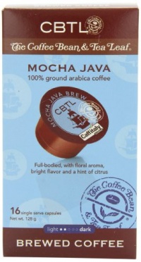 CBTL Mocha Java Brew Coffee Capsules By The Coffee Bean & Tea Leaf, 16-Count Box