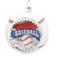 Kurt Adler 5-Inch Glass Concave Reflector Baseball Ornament