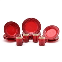 Le Creuset Stoneware 16-Piece Dinnerware Set, Cherry