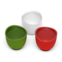 iSi Basics Flexible Silicone Prep Bowls, Set of 3, Red, White, Wasabi