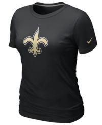 Team player. Show support for your favorite football team in this New Orleans Saints NFL t-shirt from Nike.