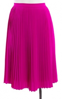 DKNY Perfect Fuchsia Crepe de Chine Pleated A-Line Skirt 8