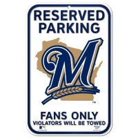 MLB Milwaukee Brewers 11-by-17 inch Sign