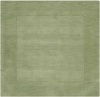 Area Rug 8x8 Square Solid/Striped Green Color - Surya Mystique Rug from RugPal