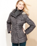 A puffer that shapes your silhouette? Clever channel quilting creates a flattering look on London Fog's parka. Faux fur trim adds a luxe touch.