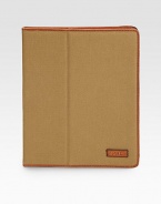 Constructed from durable canvas, this sleek leather-trimmed carrying case provides a handsome home away from home for a treasured iPad®.One interior card slotPRL-embossed leather logo patch accents the exteriorCanvas8W x 10HImported