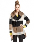 Oversized checks add a modern appeal to this plaid Bar III coat for chic cold-weather style!