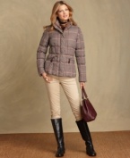 A classic plaid print modernizes Tommy Hilfiger's puffer coat, while a soft down fill makes it as cozy as ever.