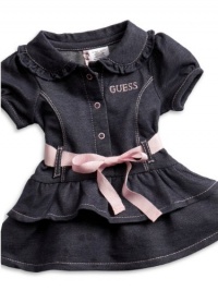 GUESS Kids Girls Tiered Knit Guess Dress (0 - 9m), INDIGO (3/6M)