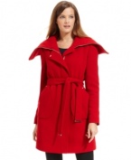 Calvin Klein's coat is a statement-maker with its oversized foldover collar.