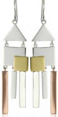 Elizabeth and James Architecture Silver Tri-Color Chandelier Earrings