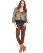 Layer on some luxe with this Lucky Brand Jeans faux-fur cropped jacket -- perfect for a night on the town!