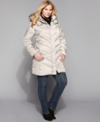 Don't get caught in the cold! Bundle up in Kenneth Cole Reaction's plus size parka! The chevron quilting and faux-fur-trimmed hood keep you warm -- and chic!