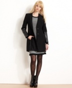 Faux-leather panels add urban edge to this W118 by Walter Baker wool-blend coat -- a hot fall pick!