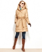 Jones New York presents the most chic take on a puffer coat yet -- utility pockets and rain flaps give it a structured feel. Another plus: the oversized pillow collar converts into a hood!