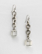 A sleek piece with faceted cube beads on a link chain. EpoxySilvertone brassLength, about 3.1French wire backImported 