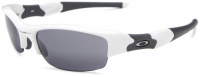 Oakley Men's Flak Jacket Iridium Sunglasses,Polished White Frame/Black Lens,one size