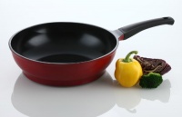 Flamekiss 12 Red Ceramic Coated Nonstick Wok by Amorè, Innovative & Elegant Design, Nano Ceramic Coating w/ Silver Ion (100% PTFE & PFOA Free)