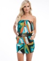 Mod 20 Women's Gemstone Belted Mini Dress Aqua M(502021)