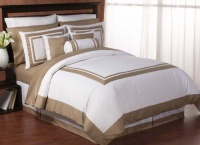 Taupe Hotel Spa Collection Duvet Comforter Cover 6 piece Bedding Set - King Size