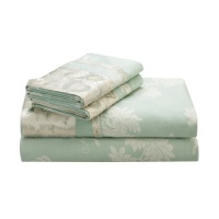 Natori Harmoni 400-Tread Count Cotton Print Queen Flat Sheet