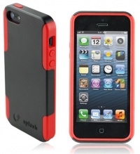 Splash Medley Dual-Layer Hybrid Case/Cover for iPhone 5 - Black/Red