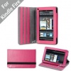 Acase(TM) Kindle Fire Premium Micro Fiber Leather Case with built-in Stand for Kindle Fire Full Color 7 Multi-touch Display, Wifi (Pink)