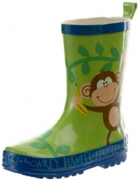 Stephen Joseph Boys 2-7 Monkey Rain Boots, Jungle Green, 7