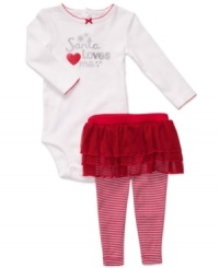 She'll be ready for Santa and endless Christmas cheer with Carter's ballerina-inspired legging set.