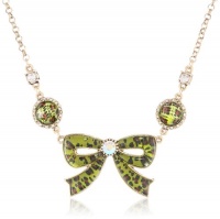 Betsey Johnson A Day at the Zoo Leopard Bow Pendant Necklace, 19