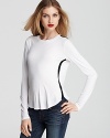 Contrast stripes lend a graphic punch to this wear-forever Theory top.