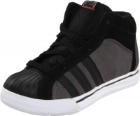 adidas Superstar Mid Lace-Up Sneaker (Little Kid/Big Kid),Black/Sharp Grey/Black,3 M US Little Kid