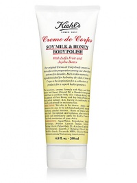 Named Best Body Scrub in Allure magazine's Best of Beauty October 2009. This luxurious, creamy formula with Shea and Jojoba Butters and Sweet Almond Oil is blended with ground Luffa Fruit to exfoliate body skin without drying. With the addition of Pure Honey and Soy Milk Protein, our body polish nurtures skin, leaving it comfortably soft, smooth, and primed for miniaturization. 6.8 oz. 