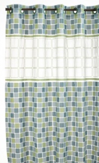 Hookless PEVA Shower Curtain - Mosiac Jade