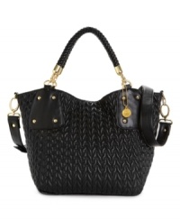 In a puffy chevron texture, Big Buddha's Pearl tote purse makes a big splash!