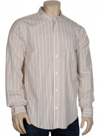 Marc Jacobs Mens Dress Shirt Cotton Beige and Tan Pinstripes X-Large XL Long Sleeves