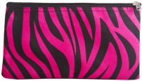 Zebra Hot Pink Black Trim Cosmetic Makeup Bag Small