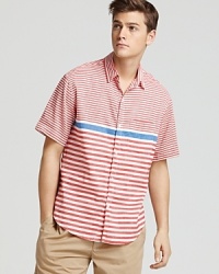 Riviera Club Mutu Striped Short Sleeve Sport Shirt - Classic Fit