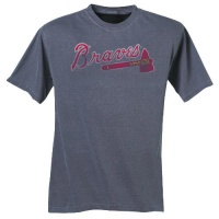 MLB Atlanta Braves Adult Short Sleeve Pigment Dye Tee, Road Gray