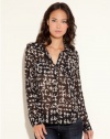 GUESS Isabel Houndstooth Shirt, MULTIPLE COLORS (XS)